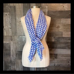 NWT! GAP blue white Houndstooth scarf coastal cowgirl resortwear quiet luxury